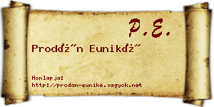 Prodán Euniké névjegykártya